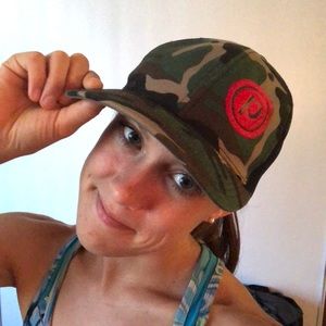 Pure Barre camo trucker hat